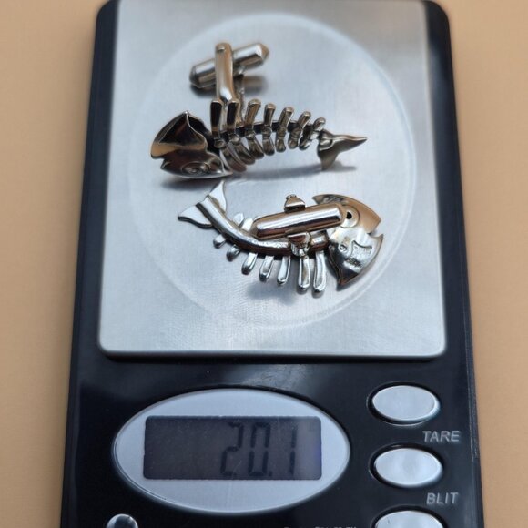970 Silver Silversmith Antonio Pineda 1950s Bone Fish Cufflinks B699 - Picture 6 of 6